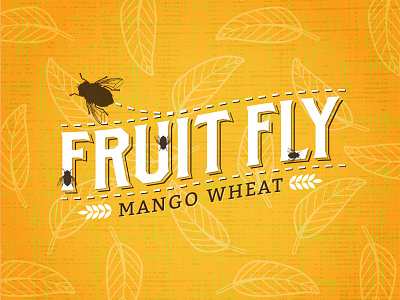 Fruit Fly Mango Wheat beer label branding concept design logo mango texture typography vector