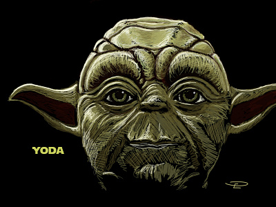 Yoda Illustration design green illustration starwars texture wacom yoda