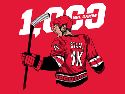 Jordan Staal’s 1,000th Game Shirt 1000 carolina hurricanes hockey jordan staal nhl shirt design