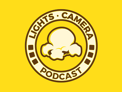Lights, Camera, Podcast Logo barstool film lights camera barstool lights camera podcast logo movies podcast podcast art popcorn roundel
