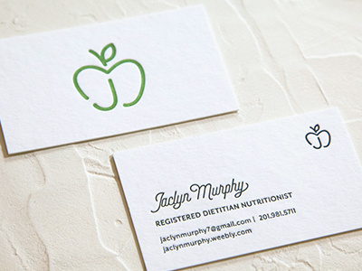 Nutritionist Logo Design & Business Cards branding businesscards letterpress logo print print design
