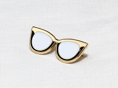 Cat Eye Glasses Enamel Pin
