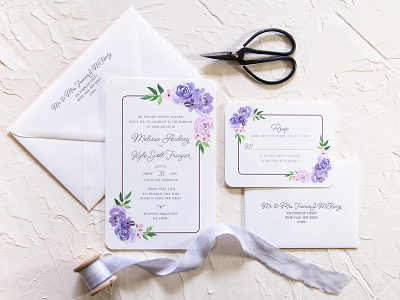 Melissa & Kyle Wedding Invitations event design invitation design print watercolor wedding design
