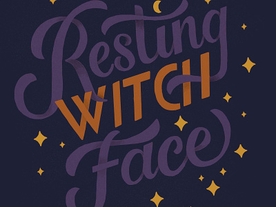 Resting Witch Face Lettering hand lettering illustration procreate