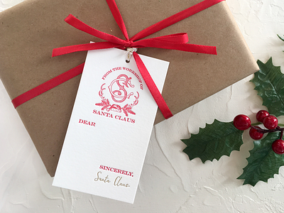 Santa Gift Tag gift tag letterpress letterpress gift yah tag design