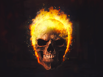 Temperature. digital art fire photomanipulation photoshop photoshop art skull temperature