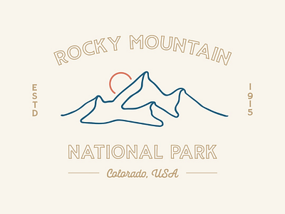 RMNP Badge badge illustration logo typography mountain paper pen pencil