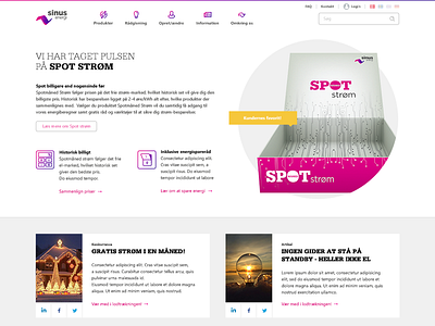 Homepage for energy company