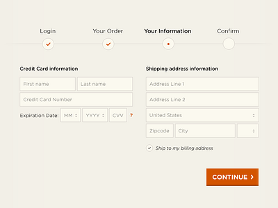 Checkout flow checkout e commerce fields form information interface ui