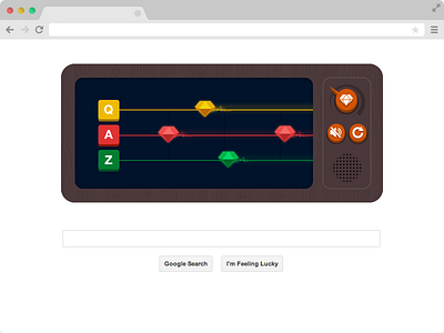 Google Doodle game (2/2) buttons doodle game google interactive keys music note retro speaker tv ui