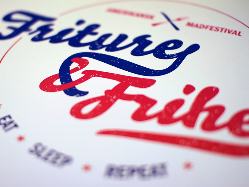 Deep Fried & Freedom americana ampersand bello logotype proces typography