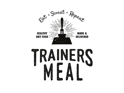 Trainers Meal logo fitness food fork logo meal retro stone trainers training vintage