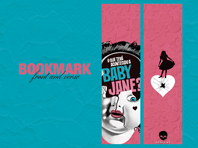 Bookmark Baby Jane blue book bookmark books design graphic graphic design graphicdesign photoshop art pink