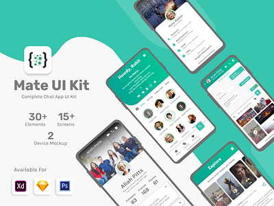 Mate | Chat App Concept chat app corners design design freebies trending ui xd