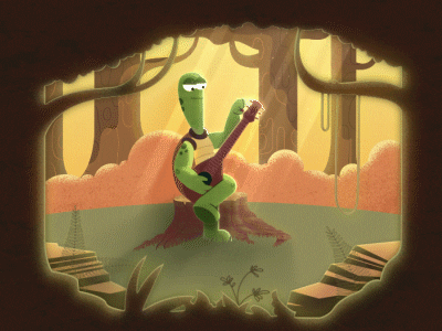 Redneck Turtle after aftereffects forest guitar illustrator light music song turtle woods