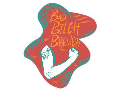 Bad Bitch Brewer Sticker beer branding design illustration sticker vector