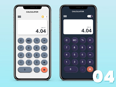 Calculator calculator daily ui dailyui design graphic design illustration mobile app night mode ui ux