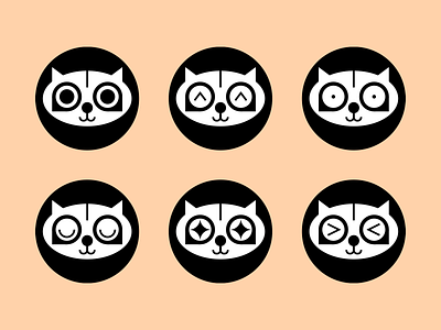 Identity Crisis animal cat circle emoji expression faces flat geometric icon mood panda raccoon vector