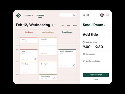 Meeting Rooms — Booking app [Calendar] app app design booking app calendar app conference room design flat icon meeting room meetings minimal scheduler ui uiux