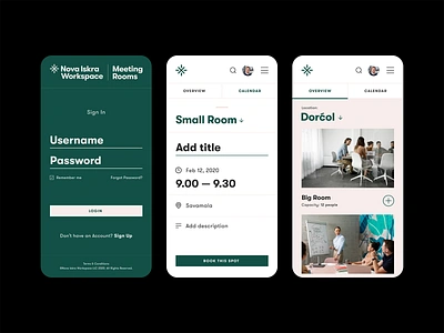 Meeting Rooms — Booking app [Mobile] app app design booking calendar app conference room design flat icon meeting app meeting room minimal scheduler ui uiux