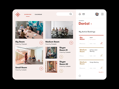 Meeting Rooms — Booking app [Overview] app design app designer booking app calendar client conference room flat meeting meeting rooms minimal pastel scheduler ui ux