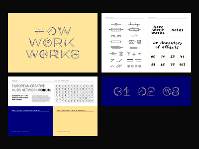 How Work Works — Graphic Elements circuit conference design diagram duotone electric elements guidelines identity logo switch tesla typography vector work