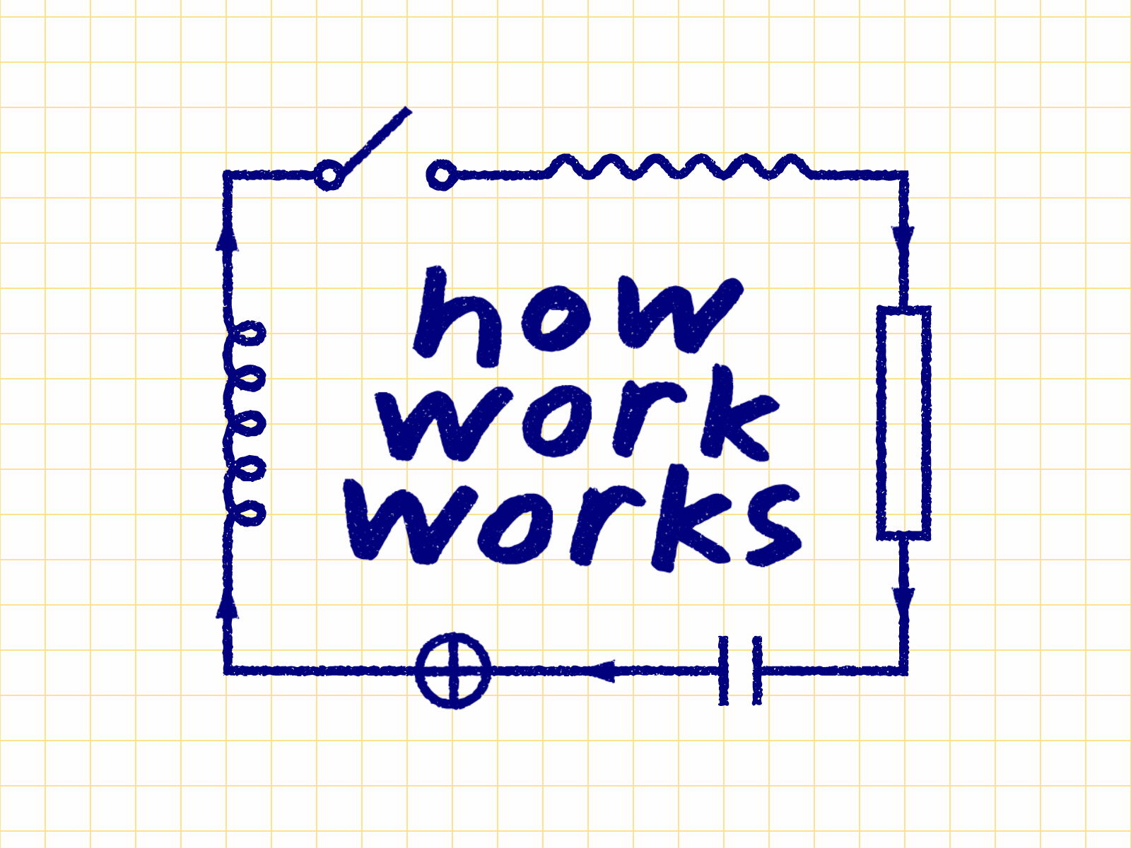 How Work Works — Logo animated logo blueprint branding circuit conference diagram electric forum identity linear logo switch vector work