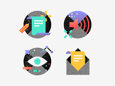 Watch, read, listen design flat icon illustration listen newsletter pictogram read vector watch