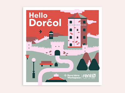 Hello Dorćol — Teaser 01 2d adobe design flat history illustration nature park tower vector