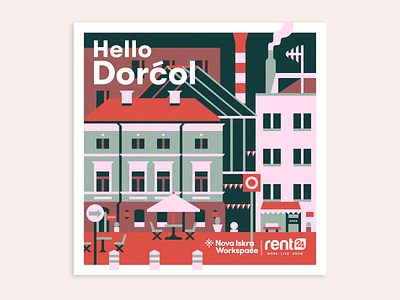 Hello Dorćol — Teaser 04 2d adobe buildings cafe city design downtown flat illustration street vector