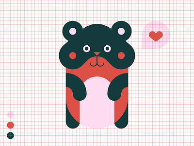 Love You ♥ Love Me 2d 3 colors adobe illustrator character design flat hamster heart illustration love valentine valentines day vector