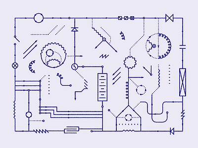 Does the Work works? 2d adobe illustrator circuit design electricity flat identity illustration lines process thinking vector wire work