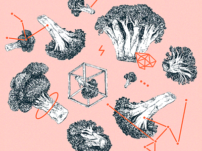 Broccoli Study 2d art broccoli doodle draw drawing drawing challenge hand drawn illustration pattern sketch vegetable