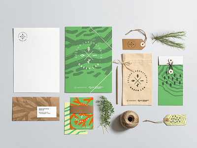Green Lab — Stationery branding classroom design garden green identity lab leaves logo natural organic plant stationery