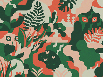 Role: Jungler 2d colorful design eyes flat garden green illustration jungle leaves natural park plants vector