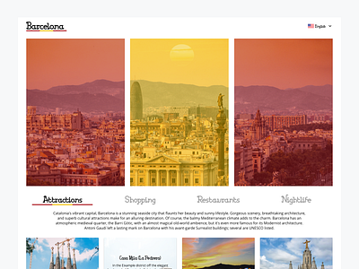 Barcelona Landing Page branding clean concept design logo product design tourism travel typography ui user experience user inteface ux web design website