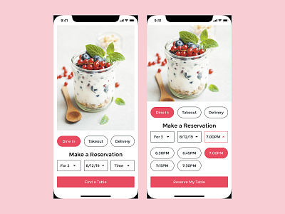 Make Reservation food food app mobile app mobile ui time timepicker ui user experience user inteface ux