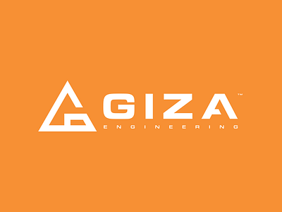 Giza - Engineering Company Logo bold bold font branding construction design engineer engineering industrial logo mark minimalistic logo modern orange tech vector