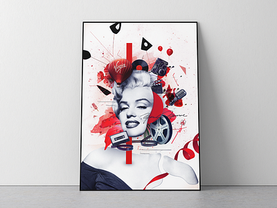 Deconstructed Marilyn Collage Poster