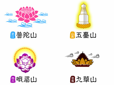 Visual Identity of Four Famous Buddhism Mountain visual