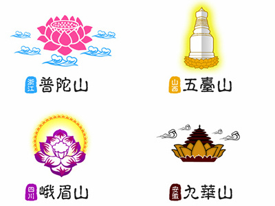 Visual Identity of Four Famous Buddhism Mountain