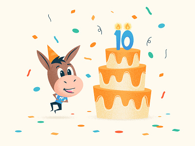 10 years 🎂 10 years anniversary birthday business startup sticker mule