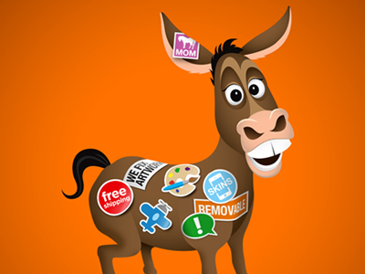 Mule character illustration stickermule stickers
