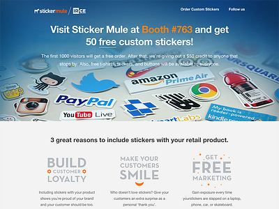 Sticker Mule @ IRCE15 free stickers irce landing page sticker mule