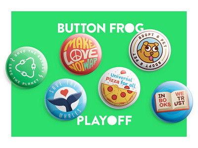Playoff! Political Button Design Contest button frog buttons contest playoff politics rebound sticker mule