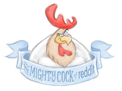 mighty cock of reddit reddit sticker mule