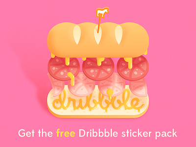 Delicious Stickers for Dribbblers - Free Sticker Pack custom stickers dribbble food free giveaway sticker mule stickers