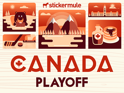 Playoff! Canada sticker design contest canada contest playoff rebound sticker mule stickers