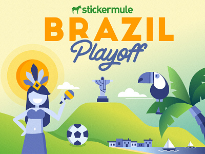 Playoff! Brazil sticker design contest brazil contest playoff rebound sticker mule stickers