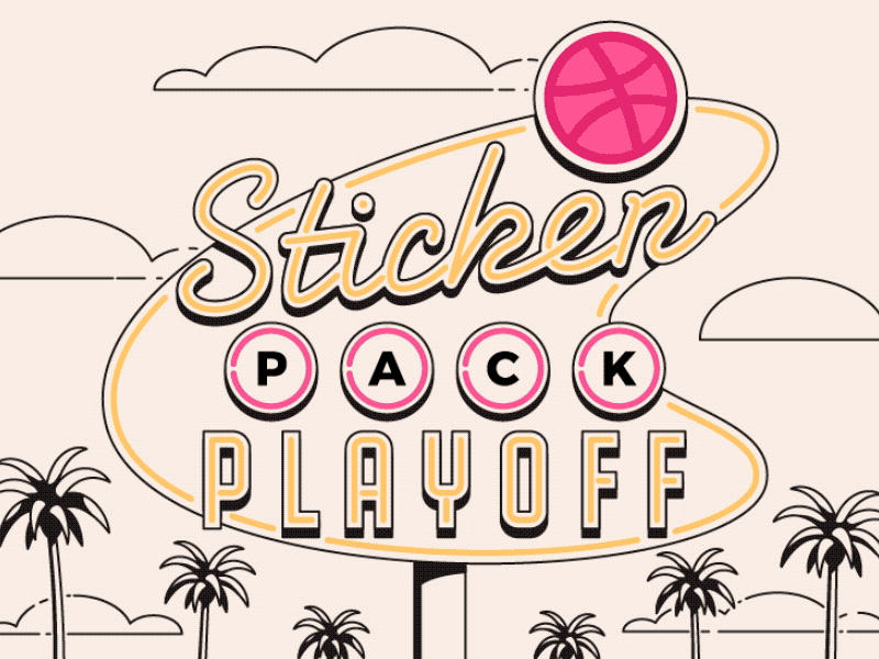 Playoff! Dribbble Sticker Pack dribbble stickers free giveaway playoff sticker mule sticker pack